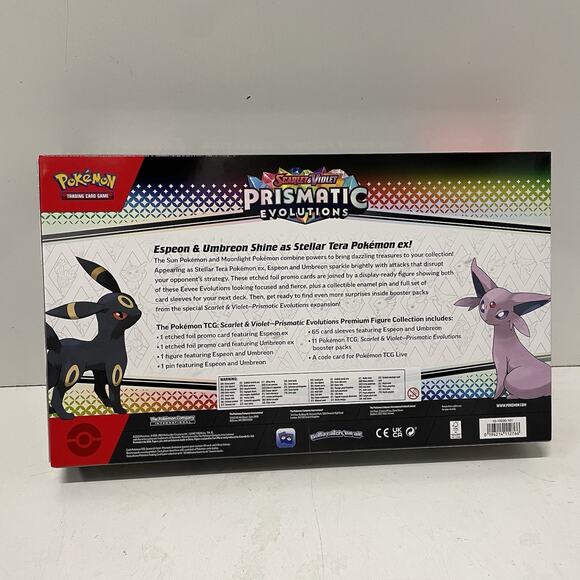 Pokemon TCG Prismatic Evolutions SV8.5 Premium Figure Collection Card In Hand - Picture 4 of 4
